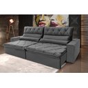 Ver imagem 1 de Sofá Retrátil/reclinável França 270cm Suede Velut com Molas no Assento - King House