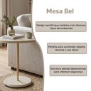 Ver imagem 2 de Mesa de Apoio Design Moderno para Sala com Estrutura Resistente Off White Bel