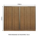 Ver imagem 4 de Guarda-roupa Casal Madesa Apolo 4 Portas de Correr - Rustic