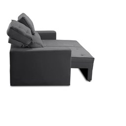 Sofá Retrátil e Reclinável 3 lugares com Molas 1,80m Lais Suede Cinza Adonai Estofados - 7