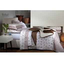 Colcha Queen Matelassê Percal 200 Fios Tribal com Porta Travesseiros - Naturalle Fashion - 1