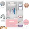Quarto Infantil Princesa Com Cama, Cômoda, Guarda Roupa Rosa - 5