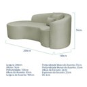 Ver imagem 3 de Recamier Curvo Orgânico 200cm 3 Lugares Lado Esquerdo para Sala de Estar Bouclé Londres