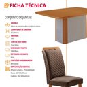 Ver imagem 7 de Mesa de Jantar Isadora 180cm Tampo MDF Canto Copo Laminado e 6 Cadeiras Lorena