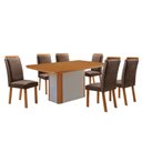 Ver imagem 2 de Mesa de Jantar Isadora 180cm Tampo MDF Canto Copo Laminado e 6 Cadeiras Lorena