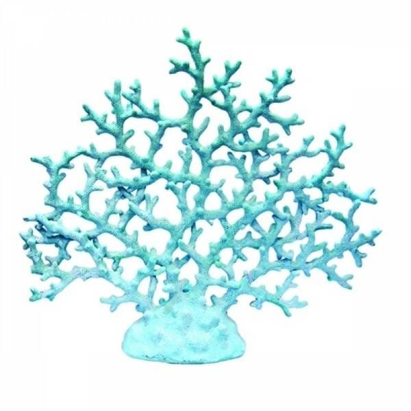 peça decorativa CORAL resina azul 46cm Ilunato SS0045 - 1