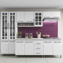 Ver imagem 1 de Cozinha Completa Predilleta Clara Modulada 5 Pecas 260cm 13 Portas 3 Gavetas com Tampo Branco
