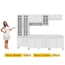 Ver imagem 2 de Cozinha Completa Predilleta Clara Modulada 5 Pecas 260cm 13 Portas 3 Gavetas com Tampo Branco