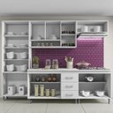 Ver imagem 3 de Cozinha Completa Predilleta Clara Modulada 5 Pecas 260cm 13 Portas 3 Gavetas com Tampo Branco