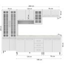 Ver imagem 4 de Cozinha Completa Predilleta Clara Modulada 5 Pecas 260cm 13 Portas 3 Gavetas com Tampo Branco