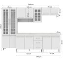 Ver imagem 4 de Cozinha Completa Predilleta Clara Modulada 5 Pecas 260cm 13 Portas 3 Gavetas com Tampo Branco