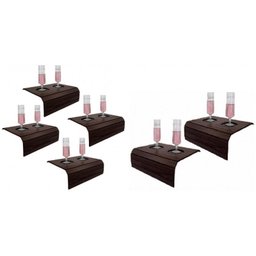 Bandeja/Esteira Porta Copos para Braço de Sofá - Madeira Tabaco, Kit com 06 peças tradicionais - 1