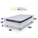 Ver imagem 2 de Conjunto Box Baú Branco Durban Azul Espuma D28 Solteiro 88x188x64 - King House