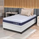 Ver imagem 1 de Conjunto Box Baú Branco Durban Azul Espuma D28 Solteiro 88x188x64 - King House