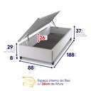 Ver imagem 6 de Conjunto Box Baú Branco Durban Azul Espuma D28 Solteiro 88x188x64 - King House