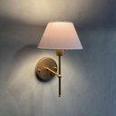 Ver imagem 1 de Arandela Luminária de Parede Clássica Dourada com Interruptor e com Cúpula Branco Ref 16