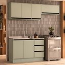 Ver imagem 1 de Cozinha Completa Koya 6 Portas 3 Gavetas 40250033 Verde Oliva - Politorno