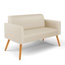 Ver imagem 2 de Sofá Namoradeira com 2 Poltronas Pés Palito Castanho Marisa Corino D03 - D\'rossi Cor Bege