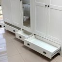 Ver imagem 5 de Guarda Roupa 100% Madeira Maciça Bipartido 10 Portas com Espelho Boho:Branco