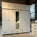 Ver imagem 4 de Guarda Roupa 100% Madeira Maciça Bipartido 10 Portas com Espelho Boho:Branco