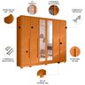 Guarda Roupa Casal 270cm com Espelho Fascine A02 Cinamomo - Mpozenato - 3