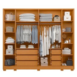 Guarda Roupa Casal 270cm com Espelho Fascine A02 Cinamomo - Mpozenato - 5