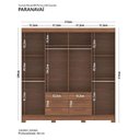 Ver imagem 4 de Guarda Roupa Paranavai 8 Portas 6 Gavetas Jatobá Acetinado - Santos Andirá