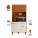 Ver imagem 3 de Kit Cozinha 90cm New Izis Freijó Uv/ripado/off Acetinado Poliman