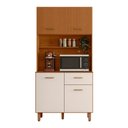 Ver imagem 2 de Kit Cozinha 90cm New Izis Freijó Uv/ripado/off Acetinado Poliman