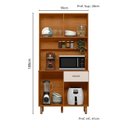 Ver imagem 4 de Kit Cozinha 90cm New Izis Freijó Uv/ripado/off Acetinado Poliman