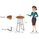 Ver imagem 6 de Conjunto Mesa Bistrô Com 4 Banquetas Aérea Gourmet Aurora