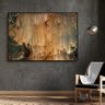 Quadro/ Tela Canvas Magma Dourado 1,50 x 1,00m -Moldura Flutuante cor Preta - Decorativo - 1