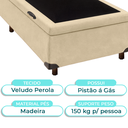 Ver imagem 2 de Cama Box Bau Solteiro Blindado Nature Perola 78x188