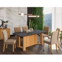 Ver imagem 1 de Conjunto Sala de Jantar Mesa Celine 180x90 cm e 6 Cadeiras Fernanda Cimol Nature/Chumbo/Madeira/