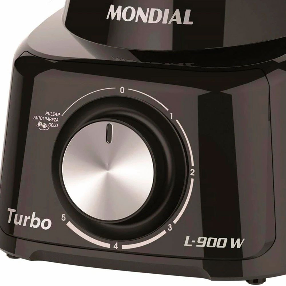 Liquidificador Turbo L-900 Fb 5 Velocidades 900w 2,7 Litros Mondial - Preto - 127 Volts - 3