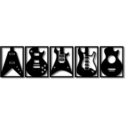 Kit 5 Quadros em MDF 6mm Vazado Guitarras - 8