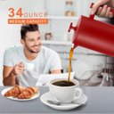Ver imagem 2 de Secura Prensa Francesa de Aço Inoxidável 34oz com 2 Filtros Extras (vermelho)