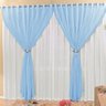 Cortina Lucia 4 Metros Voil com Microfibra- Azul - 1