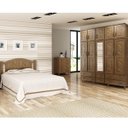 Ver imagem 1 de Quarto de Casal Berlim: Guarda-Roupa 10 Portas c/ Espelho Cama Cômoda 4 Gavetas Madeira Pinus Imbuia