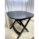 Ver imagem 1 de Mesa Dobrável Kit 6 Retangular Tampo em Plástico Estrutura Resistente Preto Branco