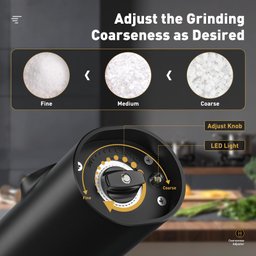 Secura Moedor Automático de Sal e Pimenta Recarregável com Luz Led (preto) - 3