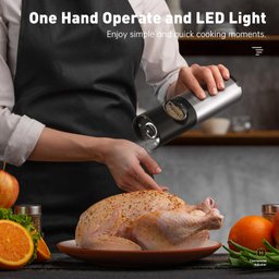 Secura Moedor Automático de Sal e Pimenta Recarregável com Luz Led (preto) - 4