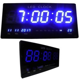 Relógio Digital De Parede Alarme De Led Azul Data Hora Termo - 1