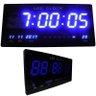 Relógio Digital De Parede Alarme De Led Azul Data Hora Termo - 1