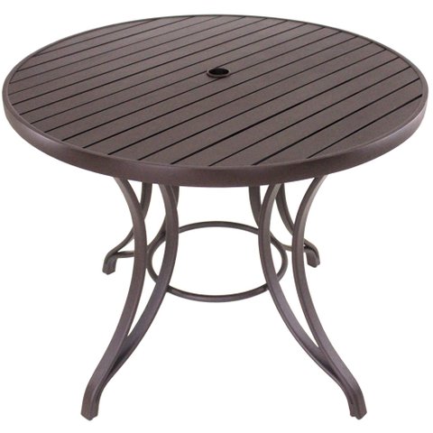Mesa com Tampo Ripado de 120 Cm em Alumínio - Trama Original
