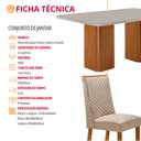 Ver imagem 2 de Mesa de Jantar Eloise 180cm Tampo MDF Vidro Canto Copo com 6 Cadeiras Yasmin