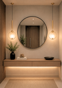 Ver mais imagens de Lustre Pendente 115cm Led 7w 3 Cores Globo Acrílico Anel Luminária Teto Dourada Gimpo K-079-gold-3x1