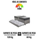 Ver imagem 7 de Bicama Box Baú Solteiro 88x188 Courino Linho Cinza com Colchão Dual Firm Ecoflex