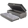 Bicama Box Baú Solteiro 88x188 Courino Linho Cinza com Colchão Dual Firm Ecoflex - 4