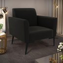 Ver imagem 3 de Kit 2 Poltronas Pés Villach Marisa Suede Preto D03 - D'Rossi